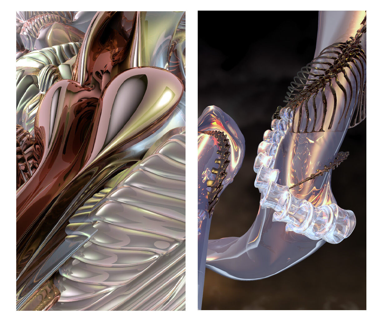 Salomé Chatriot, BREATHING PATTERNS (LUMA), 2023, Breath generated video diptych